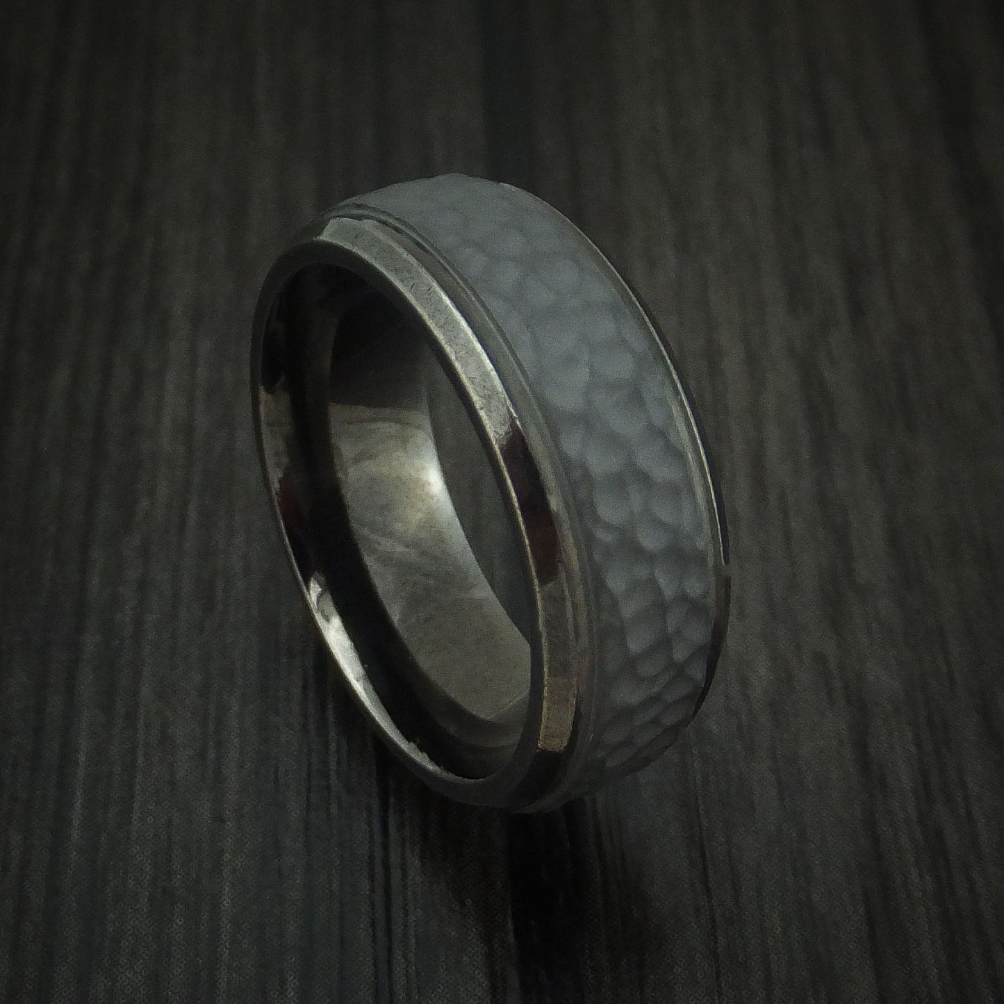 Tantalum Hammered Band Custom Made Men's Ring