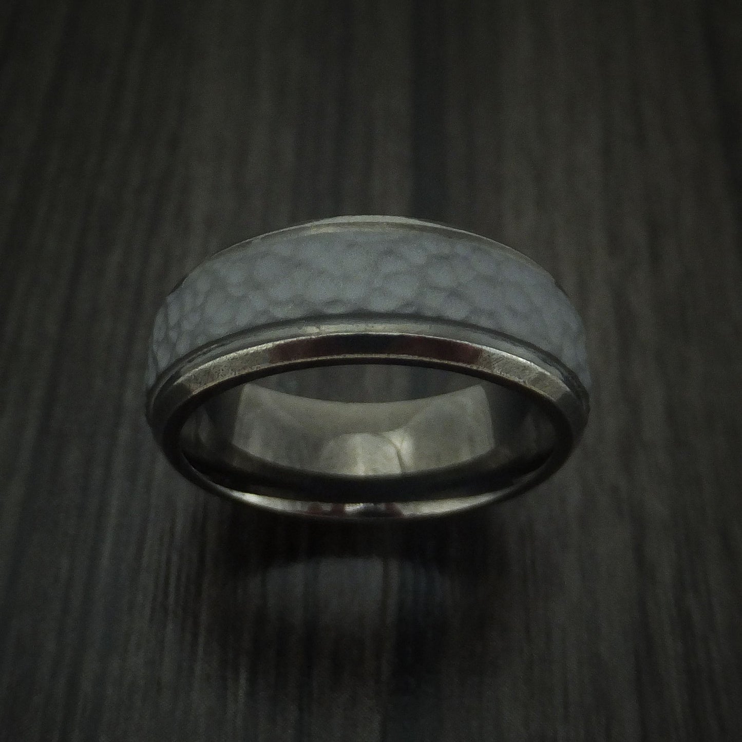 Tantalum Hammered Band Custom Made Men's Ring