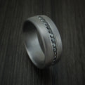 Tantalum Band with Satin Finish and Black Diamonds Custom Made Men's Ring