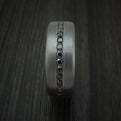 Tantalum Band with Satin Finish and Black Diamonds Custom Made Men's Ring