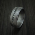 Tantalum Band with Satin Finish and Black Diamonds Custom Made Men's Ring