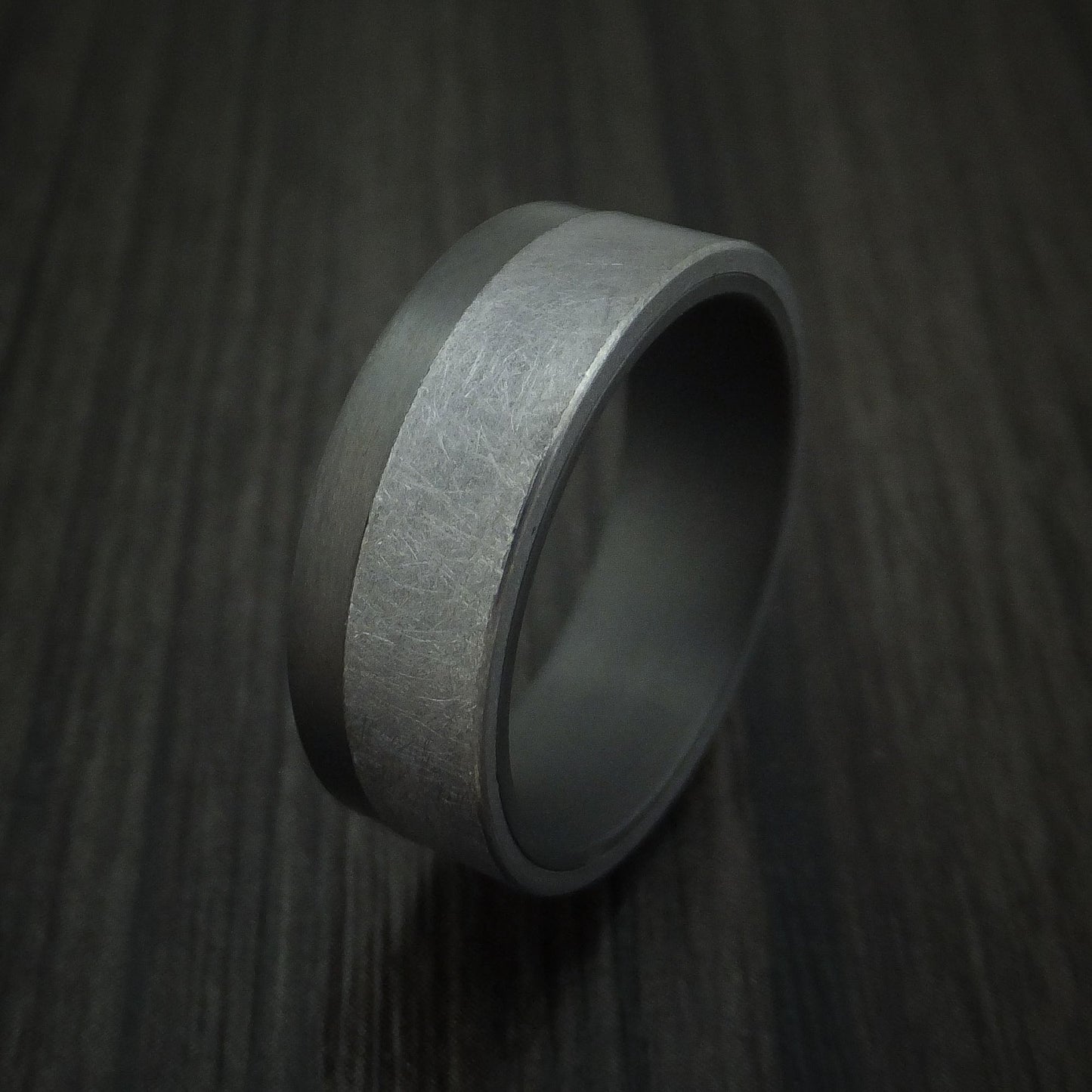 Textured Tantalum and Darkened Tantalum Custom Made Men's Band