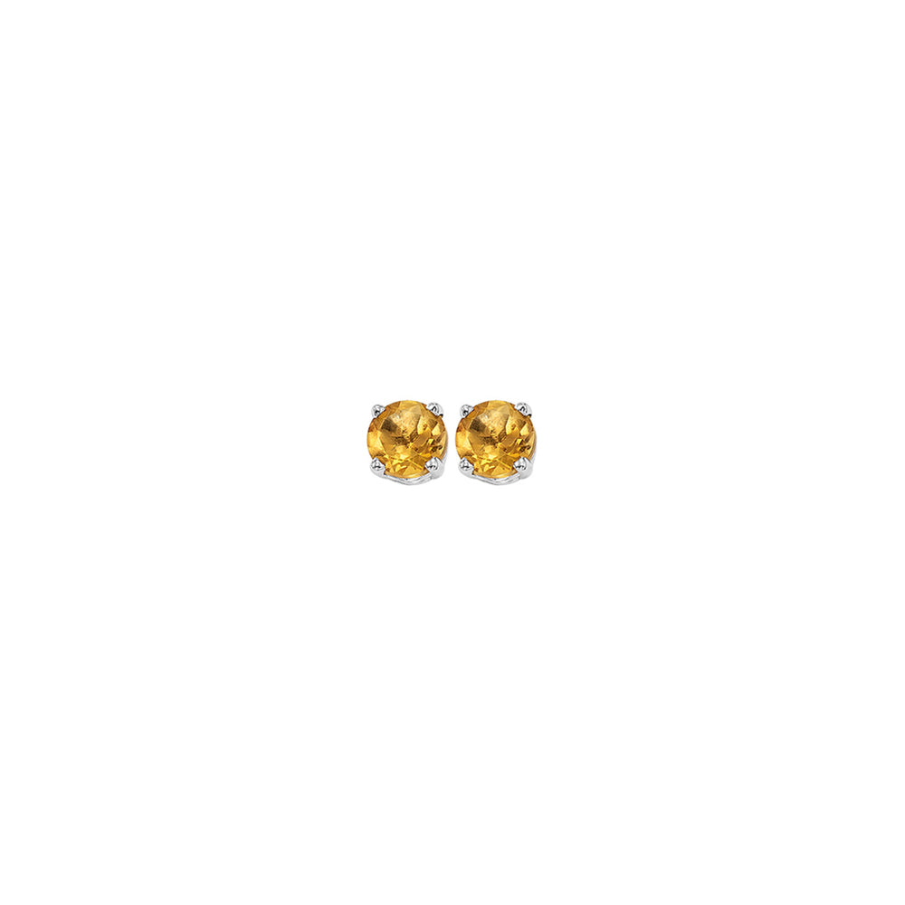 14Kt White Gold Citrine 1/5Ctw Earring