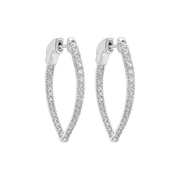 14Kt White Gold Diamond 1Ctw Earring