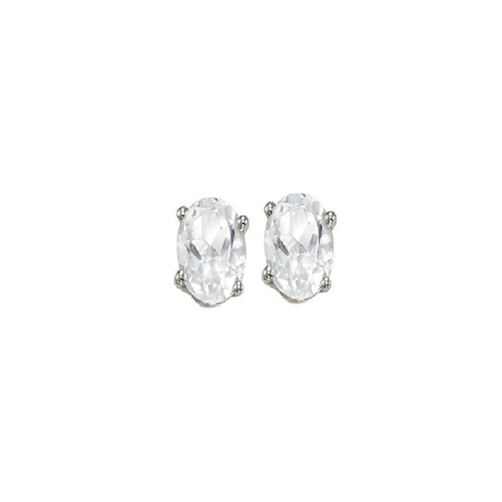 14Kt White Gold White Topaz 7/8Ctw Earring