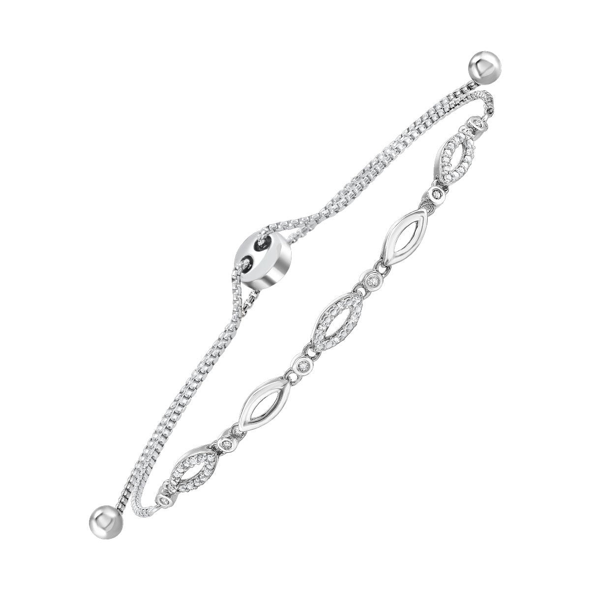 Silver Diamond 1/8Ctw Bracelet