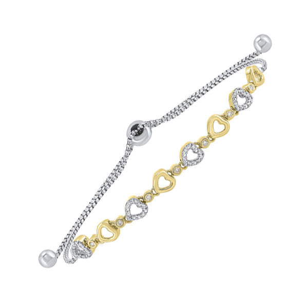 Silver Yellow Diamond 1/8Ctw Bracelet