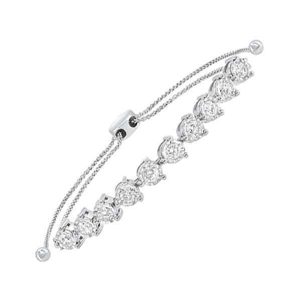 14Kt White Gold Diamond 1 1/2Ctw Bracelet