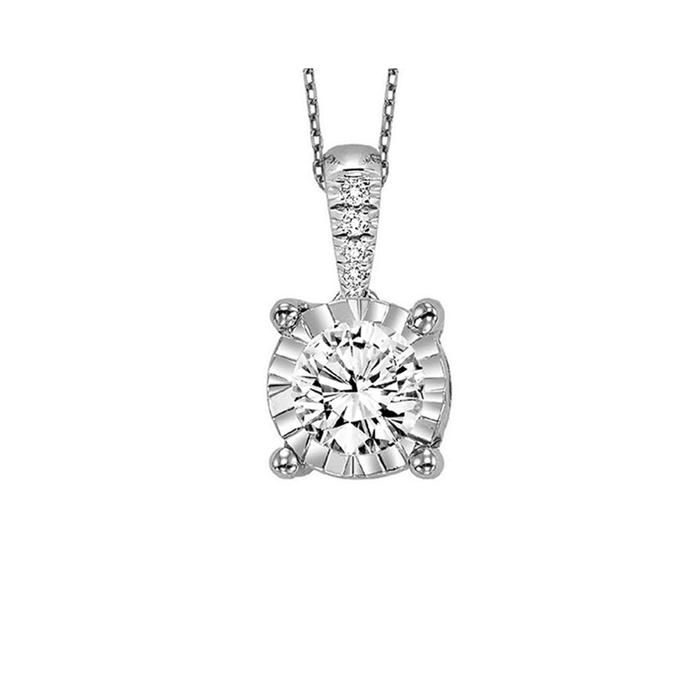 14Kt White Gold Diamond 1/4Ctw Pendant