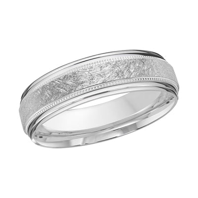 10kt White Gold Men's Textured Wedding Band