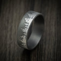 Darkened Tantalum Spruce Pine Tree Design Men's Ring