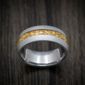 Tantalum and 24K Raw Gold Nugget Men's Ring Custom Made Band