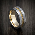 Tantalum and 24K Raw Gold Nugget Men's Ring with Gold Sleeve Custom Made Band