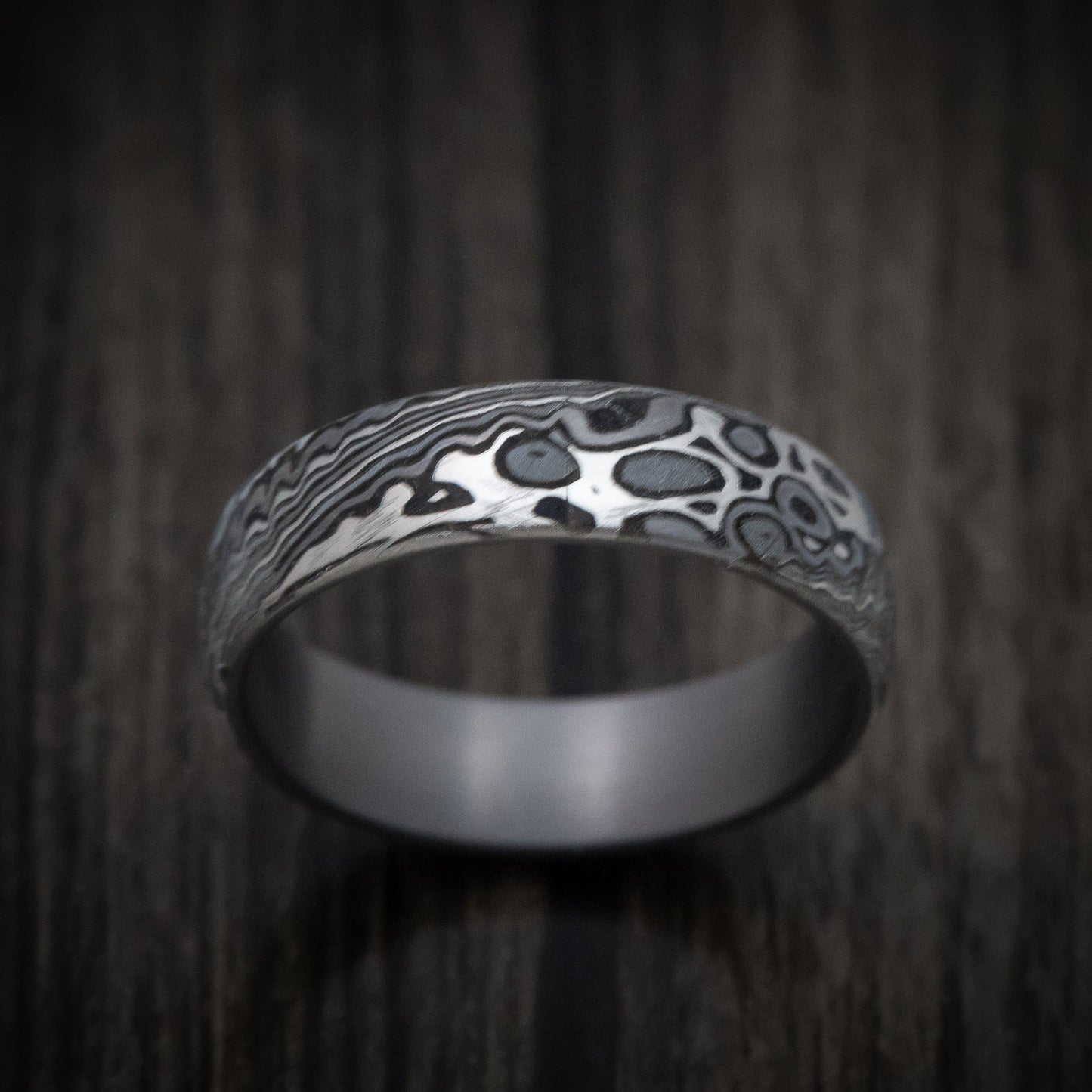 Tamascus Tantalum Men's Ring Acid Etch Pattern Custom Made Band