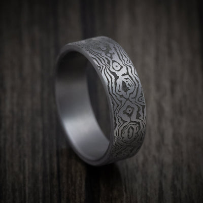 Tamascus Tantalum Men's Ring Sword Pattern Custom Made Band