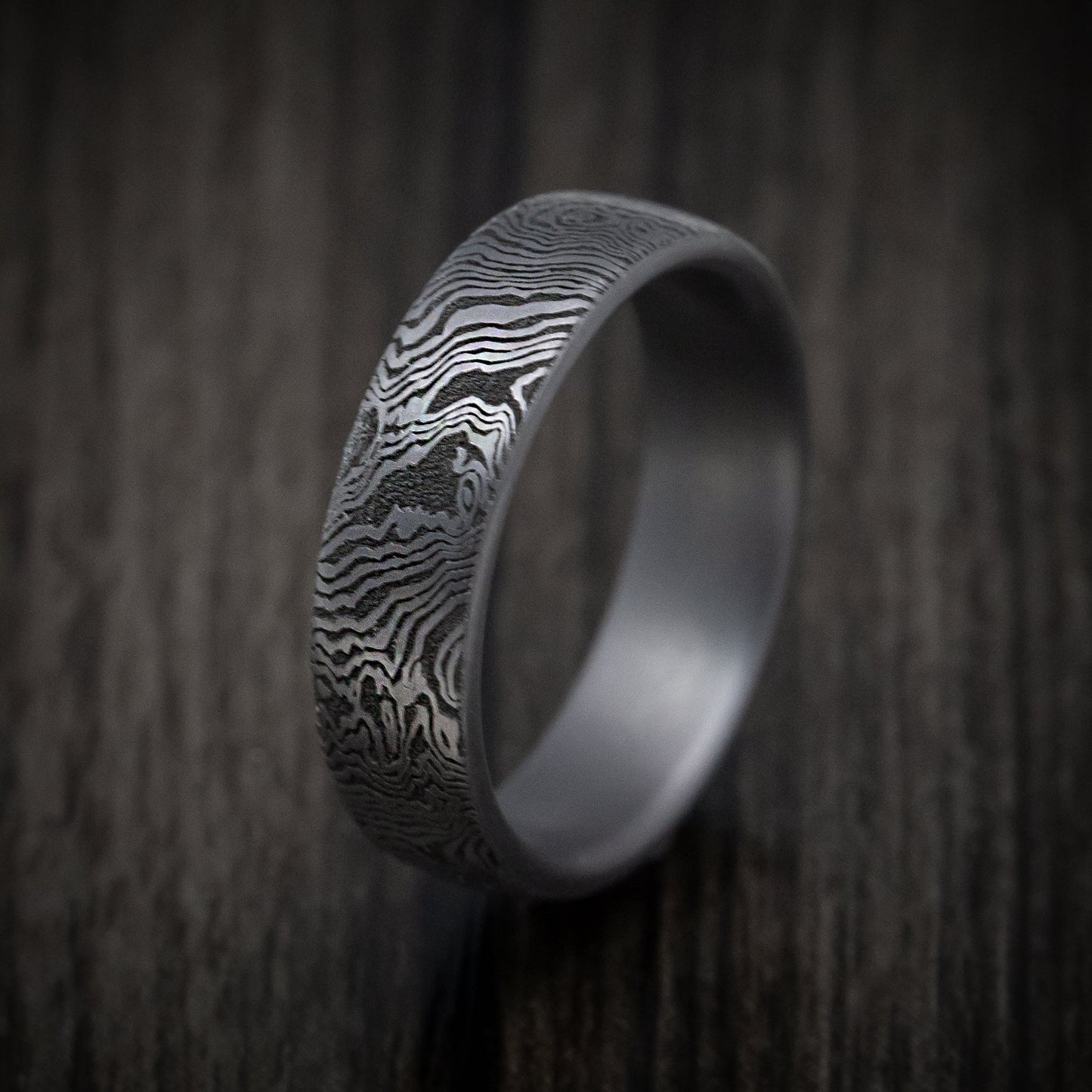 Tamascus Tantalum Men's Ring Torsion Pattern Custom Made Band