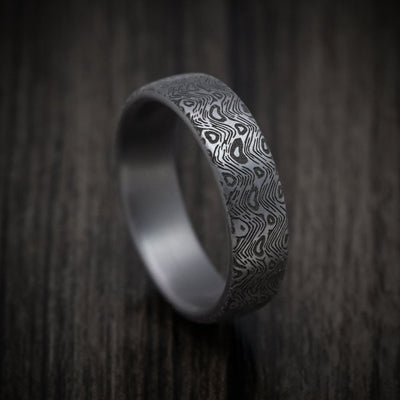 Tamascus Tantalum Men's Ring Wave Pattern Custom Made Band