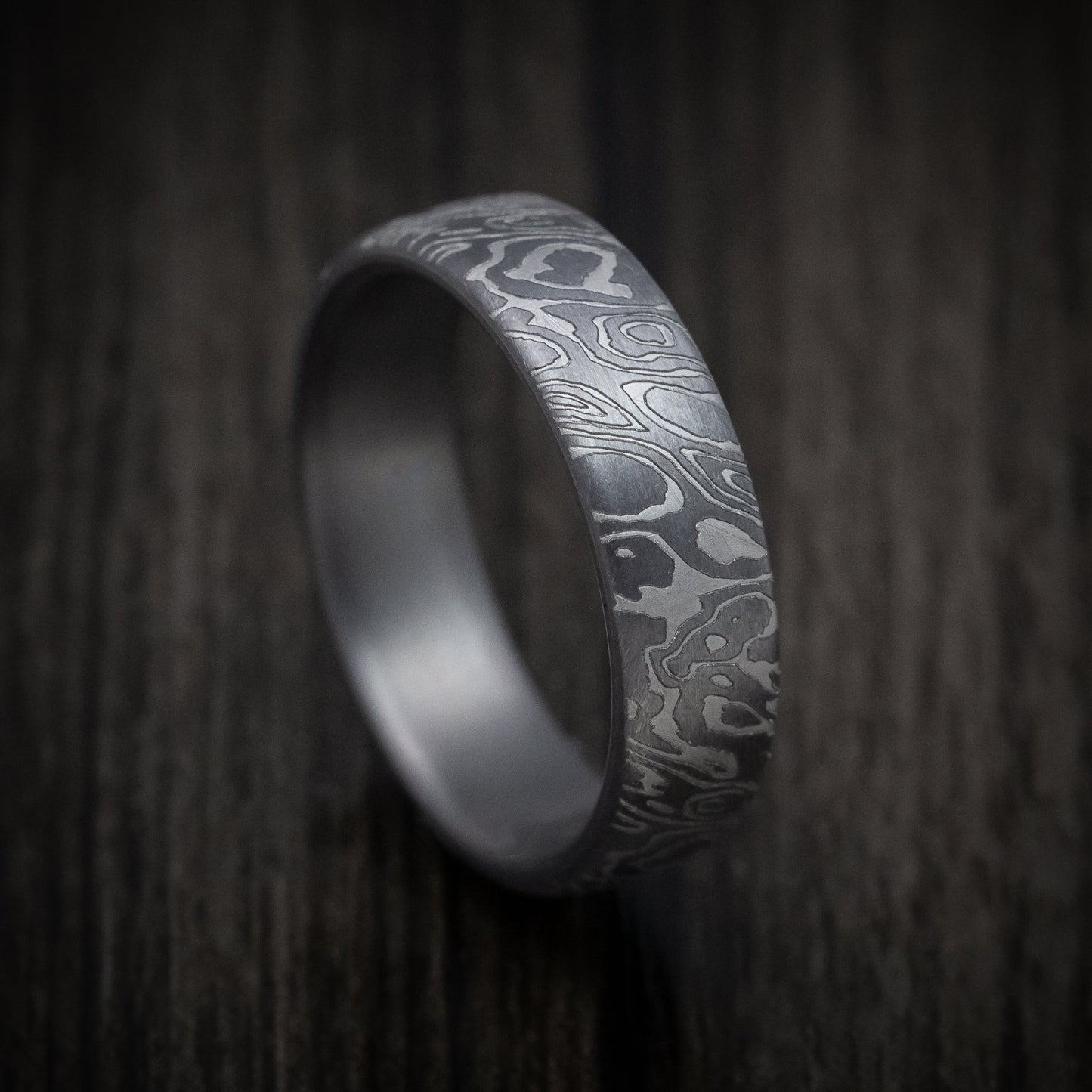 Tamascus Tantalum Men's Ring Wild Pattern Custom Made Band