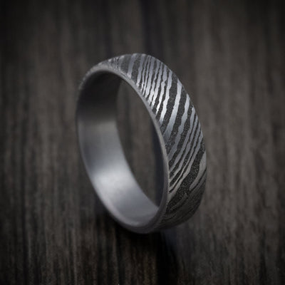 Tamascus Tantalum Men's Ring Woodgrain Pattern Custom Made Band