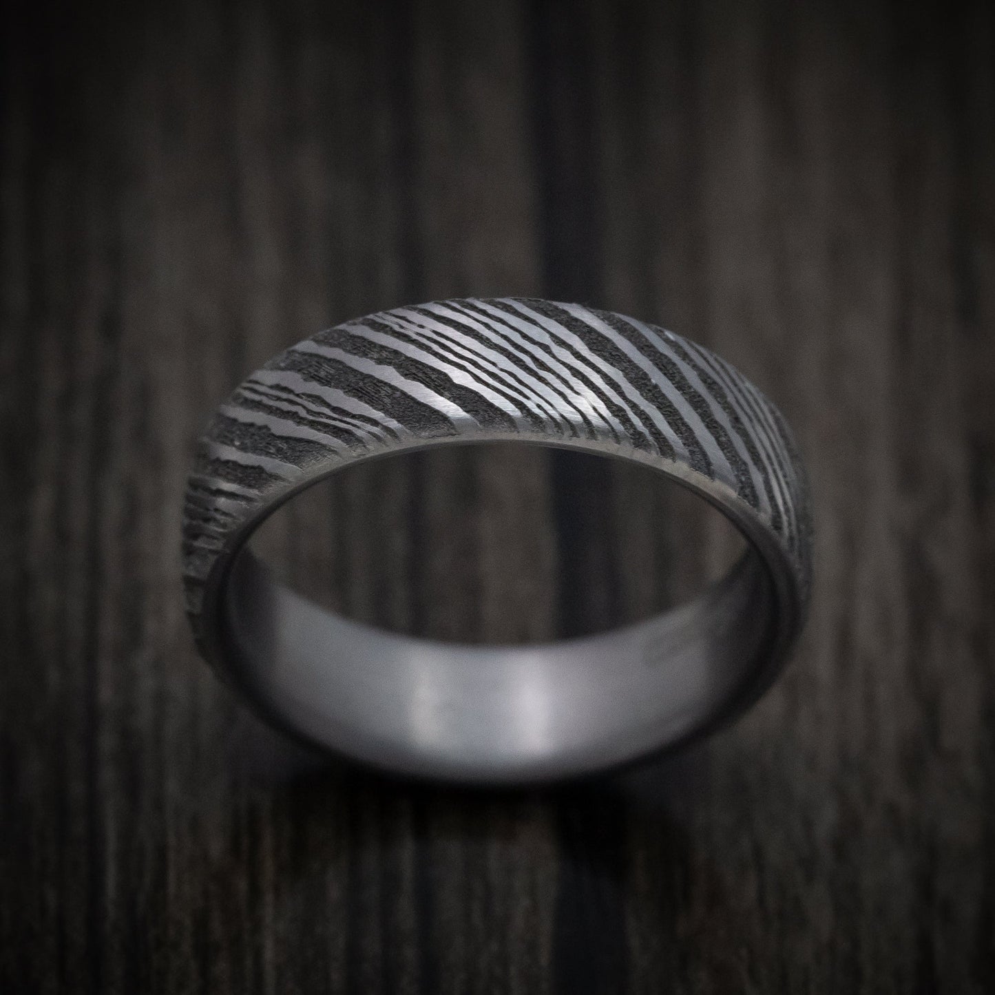 Tamascus Tantalum Men's Ring Woodgrain Pattern Custom Made Band