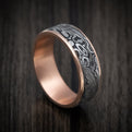 Tamascus+ Tantalum and 14K Gold Men's Ring Acid Etch Pattern Custom Made Band