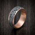 Tamascus+ Tantalum and 14K Gold Men's Ring Acid Etch Pattern Custom Made Band