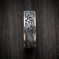 Tamascus+ Tantalum and 14K Gold Men's Ring Acid Etch Pattern Custom Made Band