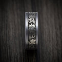 Tantalum and Black Titanium Vintage Floral Mens Band