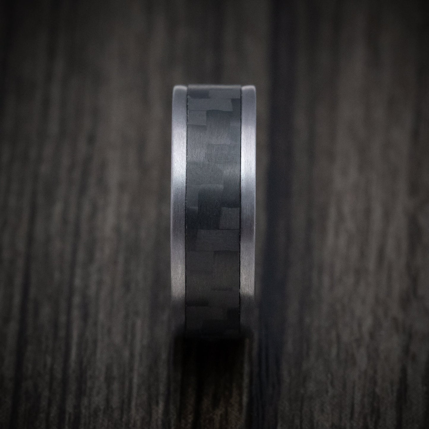 Tantalum and Black Carbon Fiber Mens Ring