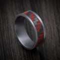 Tantalum and Red Carbon Fiber Mens Ring