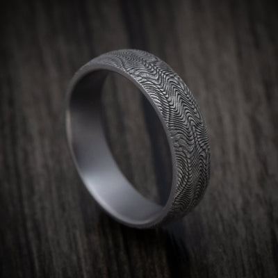 Tantalum Mens Ring with Snake Skin Pattern