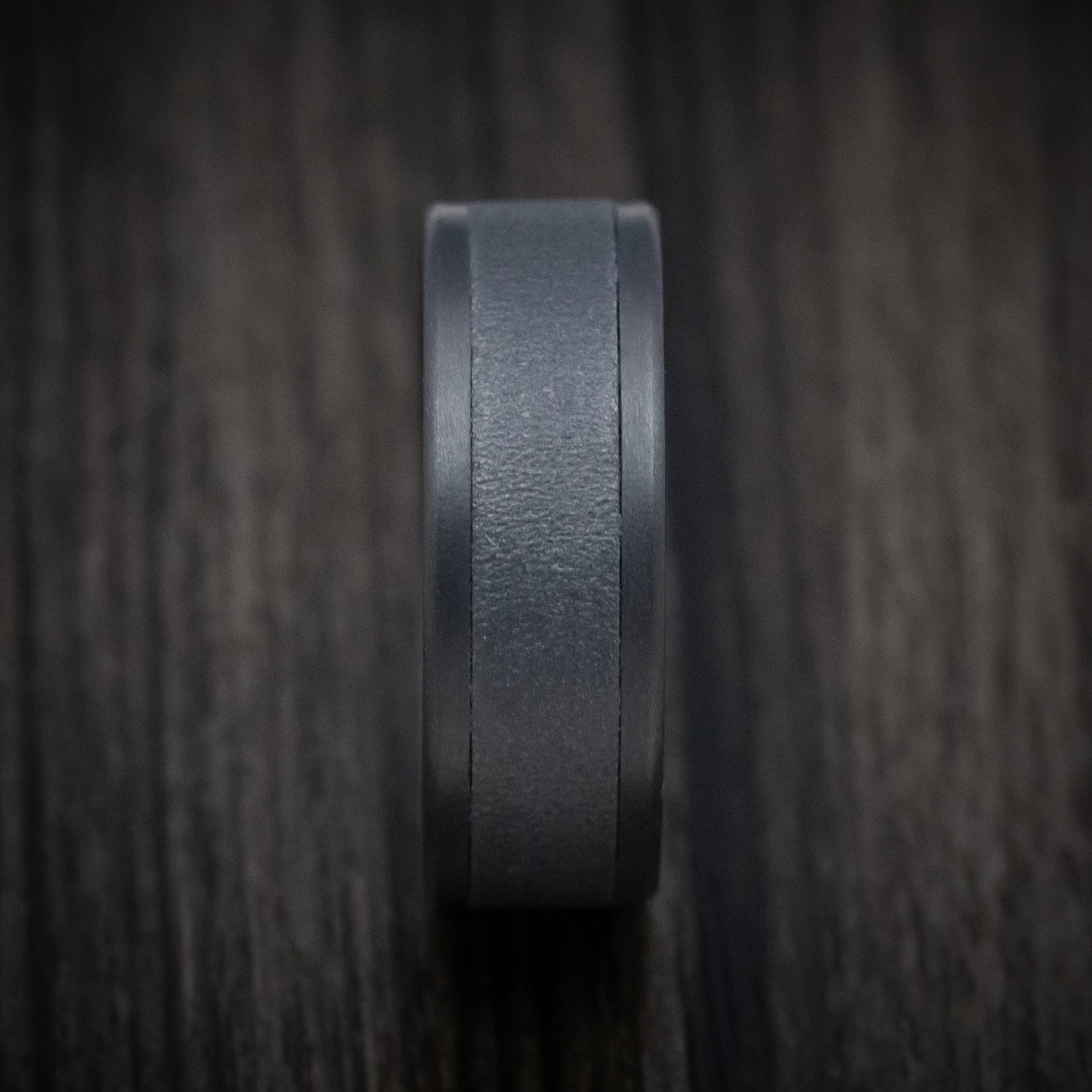 Darkened Tantalum with Two-Tone Finish Mens Ring