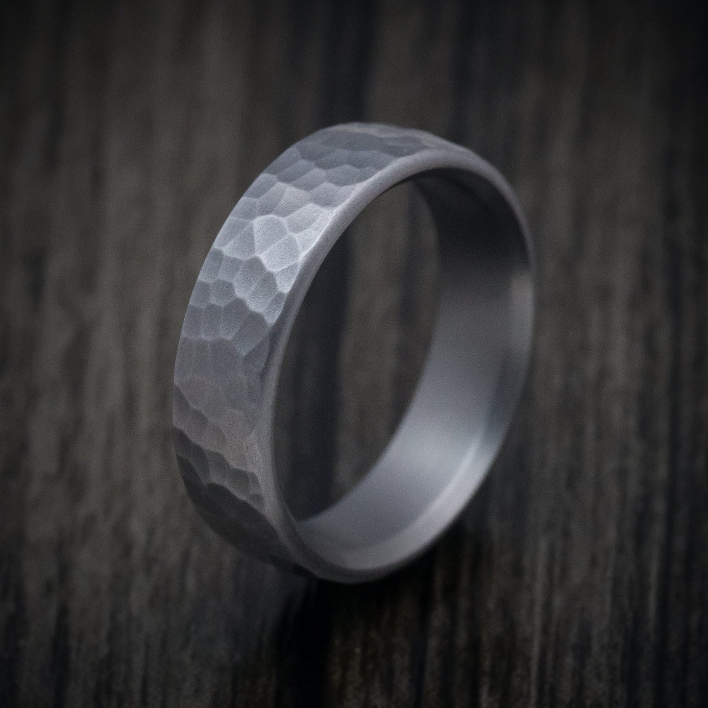 Hammered Tantalum Mens Ring