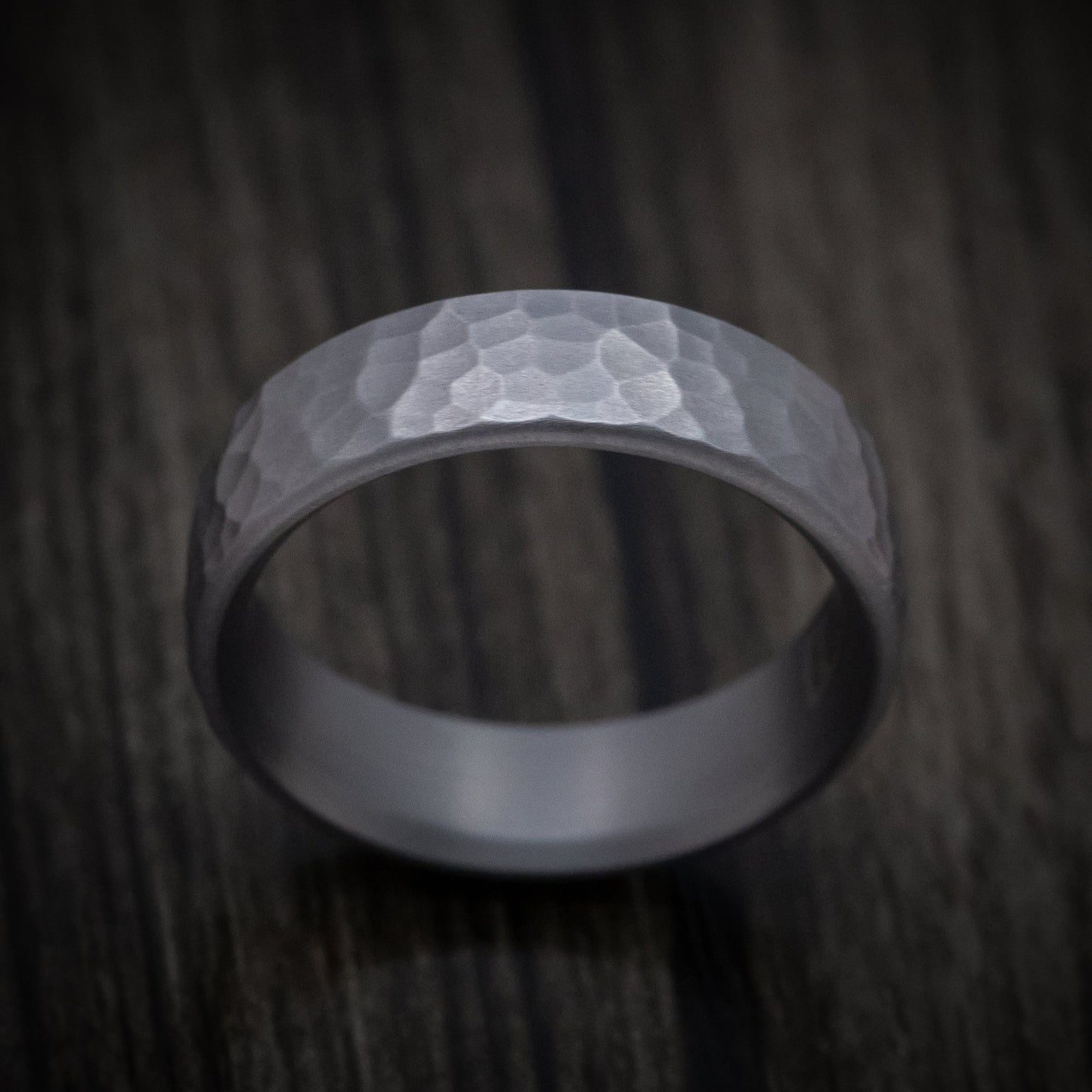 Hammered Tantalum Mens Ring