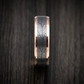 14K Rose Gold and Tantalum Leaf Pattern Mens Band