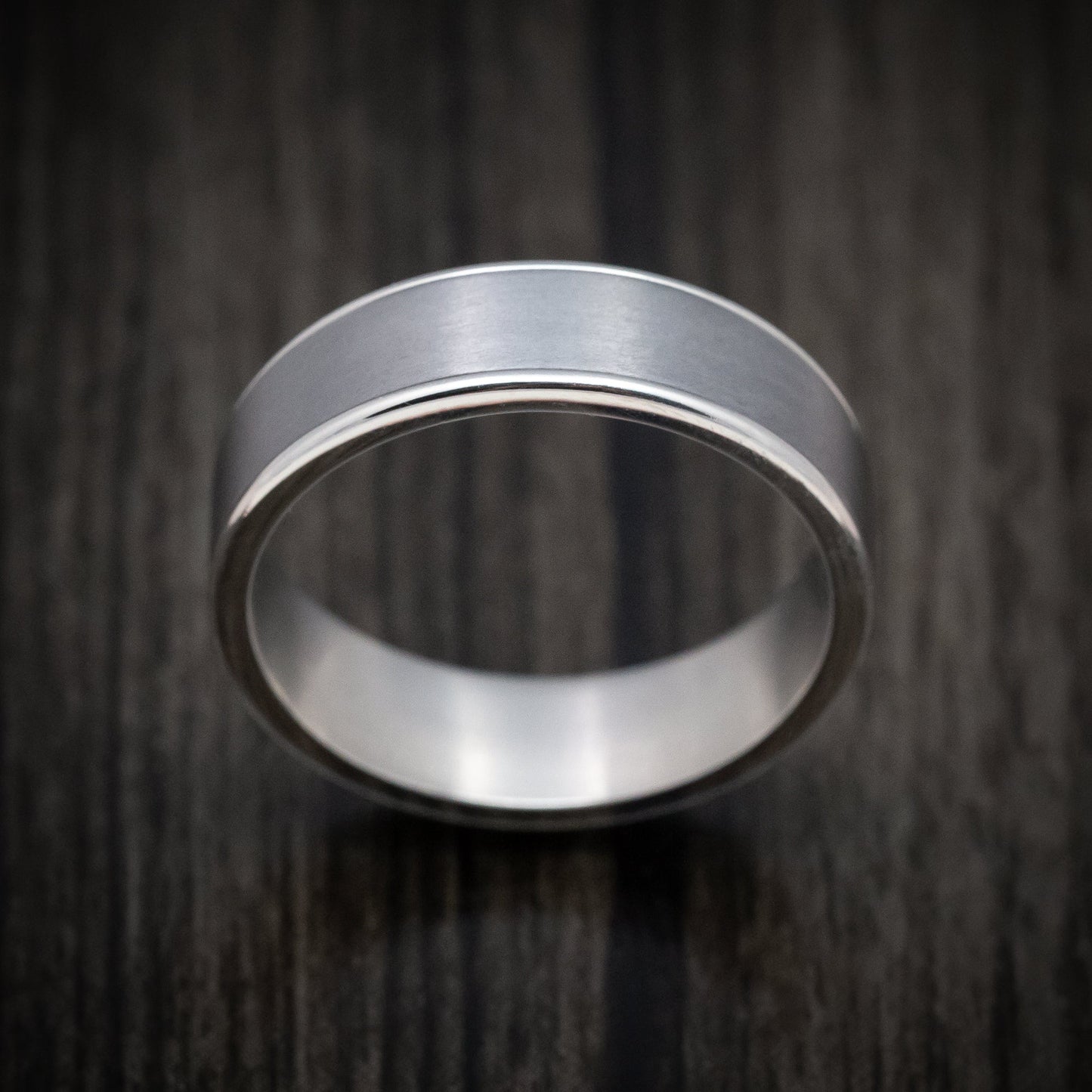 14K White Gold and Tantalum Mens Ring