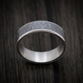 14K White Gold and Hammered Tantalum Mens Band