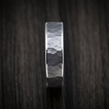 14K White Gold and Hammered Tantalum Mens Band