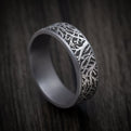 Tantalum Forest Trees Pattern Mens Ring