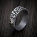 Tantalum Forest Trees Pattern Mens Ring