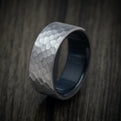 Hammered Tantalum Men's Ring with Wood Sleeve