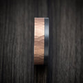 Darkened Tantalum and Hammered 14K Rose Gold Inlay Men's Ring