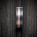 Darkened Tantalum and 14K Rose Gold Inlay Men's Ring