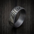 Tantalum and Black Titanium Topography Pattern Ring