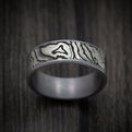 Tantalum and Black Titanium Topography Pattern Ring