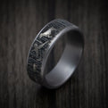 Tantalum and Black Titanium Forest Scene Design Pattern Ring