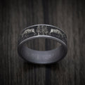 Tantalum and Black Titanium Deer Fight Design Pattern Ring