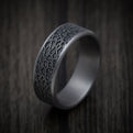 Tantalum and Black Titanium Coral Design Pattern Ring