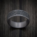 Tantalum and Black Titanium Coral Design Pattern Ring