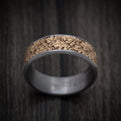 Tantalum and 14K Gold Oak Leaf Pattern Ring